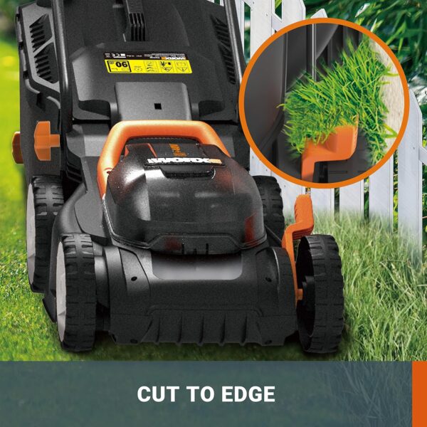 WORX 36V(40V MAX) 34cm Cordless Lawn Mower WG779E Push Mower, Cutting Height 20-70mm (6 Adjustment), 30L Grass Bag, Cutting Width Up to 280m², Powershare, 2 * 2.5Ah Battery, 1* Dual Port Charger - Image 8