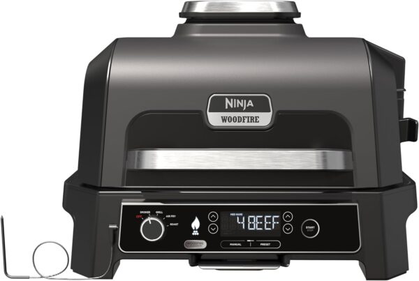 Ninja Woodfire Pro XL Electric BBQ Grill & Smoker with Digital Probe, Large 4-in-1 Outdoor & Woodfire XL Grill Cover, Anti-Fade Weather Resistant BBQ Cover with Drawstring - Image 3