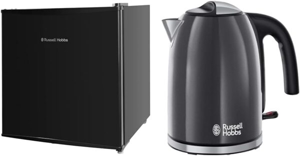 Russell Hobbs RHTTLF1B 43L Table Top F Energy Rating Fridge Black & Grey Stainless Steel 1.7L Cordless Electric Kettle with black handle (Fast Boil 3KW - Image 2