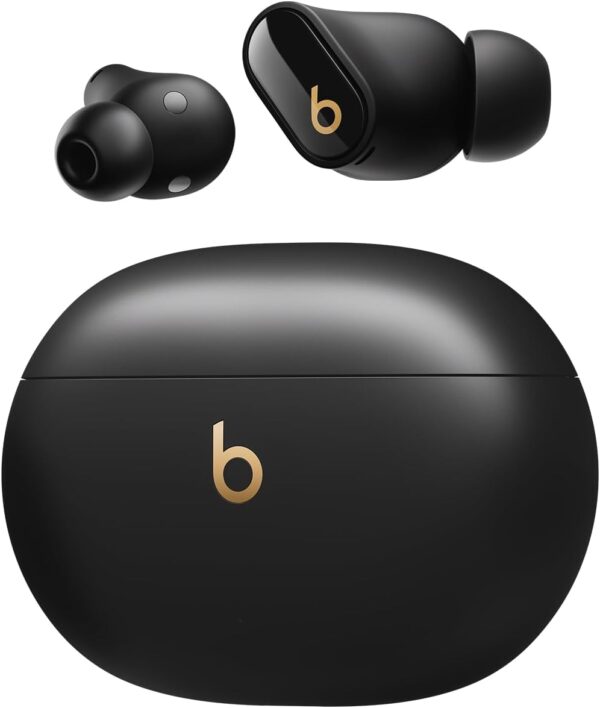 Beats Studio Buds + | True Wireless Noise Cancelling Earbuds, Enhanced Apple & Android Compatibility, Built-in Microphone, Sweat-Resistant Bluetooth Headphones, Spatial Audio – Black/Gold - Image 2