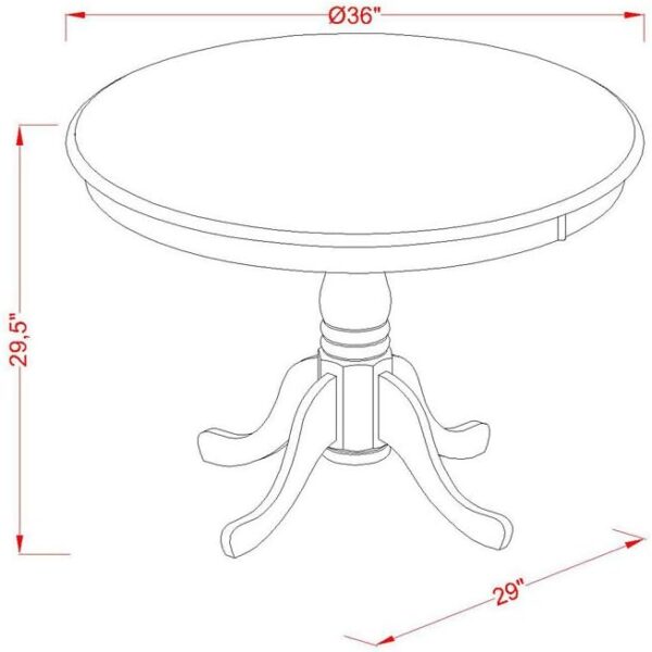 East West Furniture ANDL3-BLK-W, Wood - Image 11