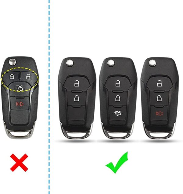 Qirc Silicone Carbon Fiber Car Key Case For Explorer F-150/250 Ranger Mondeo Ecosport Protector Car Key Fob Car Accessories Decoration (Without Buckle) - Image 6