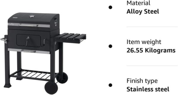 tepro Grillwagen Toronto Click Charcoal Barbecue, Anthracite/Stainless Steel, 56 x 41.5 cm - Image 11