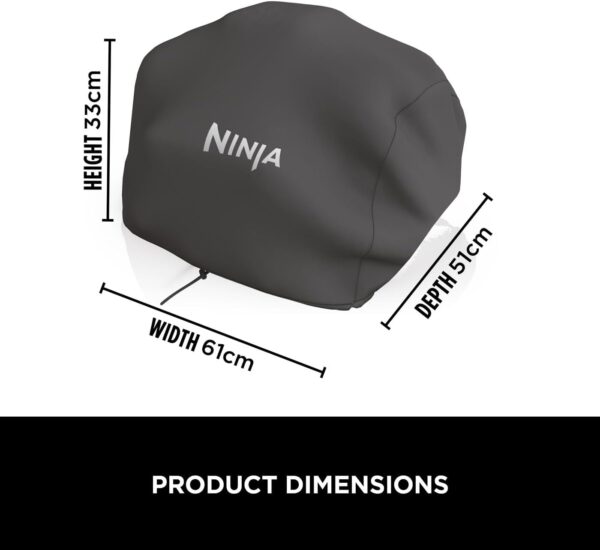 Ninja Woodfire XL Grill Cover, Anti-Fade Weather Resistant BBQ Cover with Drawstring, Official Accessory, Compatible with Ninja Woodfire XL BBQ Grill OG850 / OG901, Black, XSKOGXLCVREU - Image 3