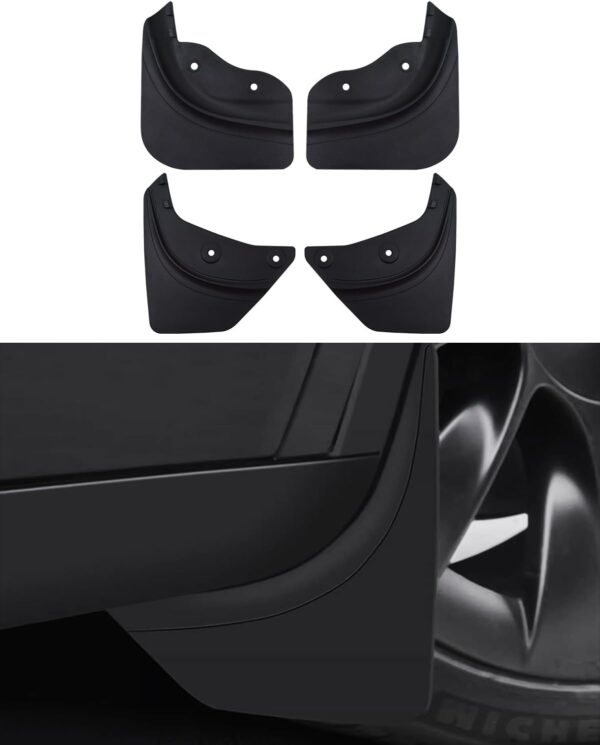 Model y Mud Flaps Car Splash Guards Tire Protector, Mud Flaps Splash Guards No Need to Drill Holes, Splash Guards Mudflaps Compatible with Tesla Model Y (Set of Four) - Image 2