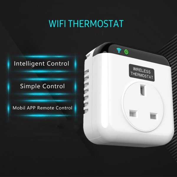 Vislone Programmable Smart Wifi Thermostat Plug Outlet Mini Temperature Controller 15A Plug-in Socket APP Control Voice Control Schedule Timer Electric Switch for Heating Cooling Appliances - Image 5