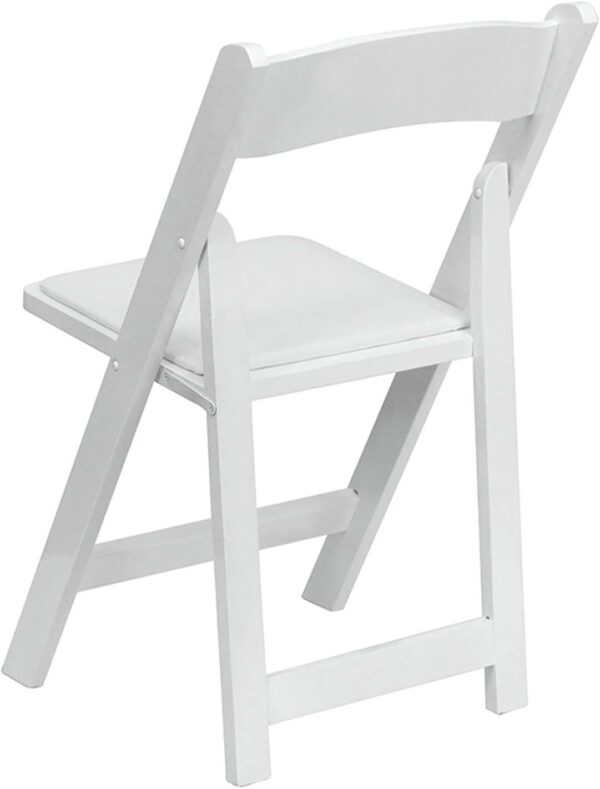 Flash Furniture 4 Pack HERCULES Series Wood Folding Chair with Vinyl Padded Seat, White, Set of 4 - Image 6