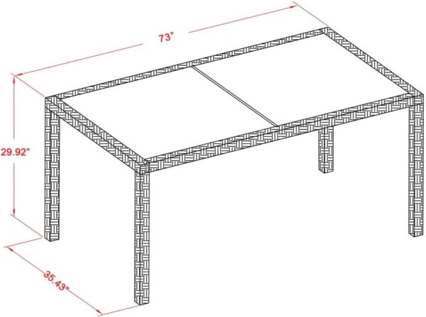 Outdoor Wicker Patio Table in Cream Finish - Image 4