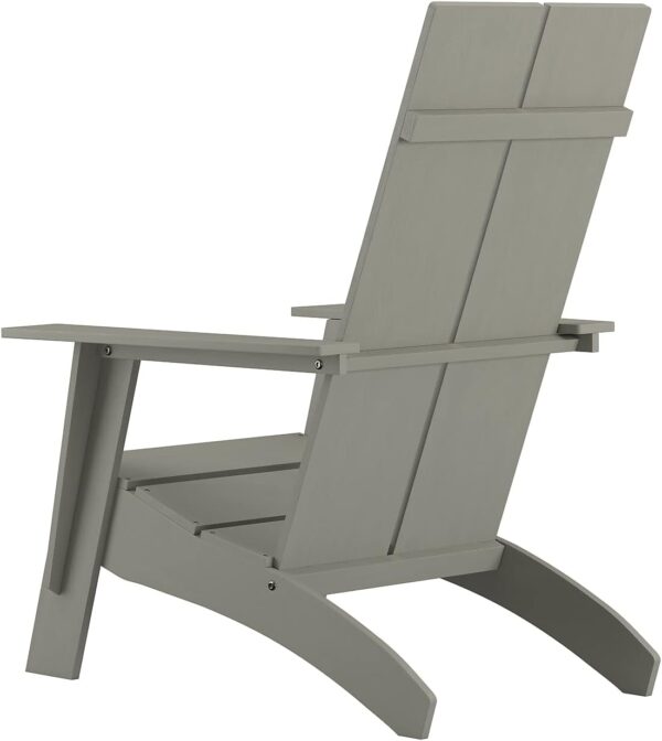 Flash Furniture Sawyer Modern All-Weather Poly Resin Wood Adirondack Chair, Gray, Set of 1 - Image 6