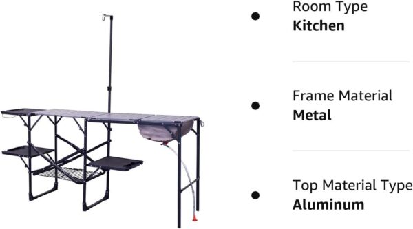 GCI OUTDOOR Master Cook Station | Portable Folding Kitchen Table with Soft Shell Sink, Heat Resistant Tabletop & Telescoping Lanter Pole, Perfect for Camping Trips - Image 8