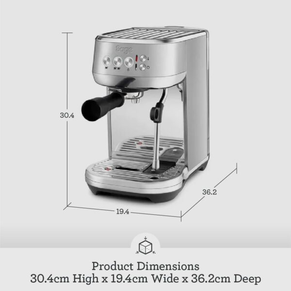 Sage - The Bambino Plus - Compact Coffee Machine with Automatic Milk Frother, Brushed Stainless Steel - Image 8