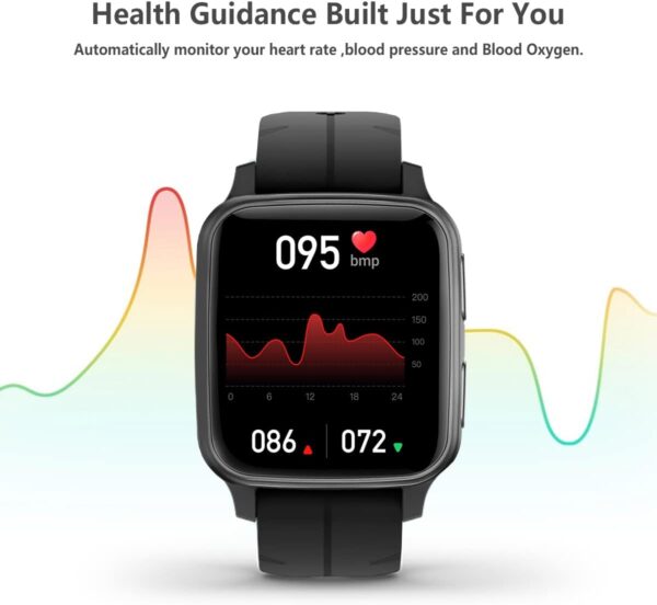 FITVII Fitness Tracker, Smart Watch with 24/7 Blood Pressure Heart Rate and Blood Oxygen Monitor, Sleep Tracker with Calorie Step Counter, IP68 Waterproof Activity Tracker for Women Men Android iOS - Image 3