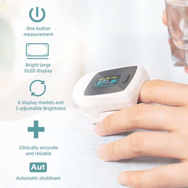 BLT M70B Oxygen Monitor Finger Adults, Fingertip Pulse Oximeter CE Approved, UK Standard, SpO2 Blood Oxygen Saturation Sats Monitor Oxymetre Probe with Heart Rate and Perfusion Index - Image 7