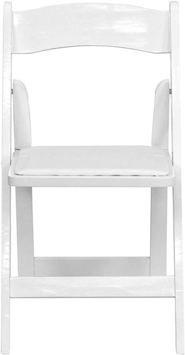 Flash Furniture 4 Pack HERCULES Series Wood Folding Chair with Vinyl Padded Seat, White, Set of 4 - Image 7