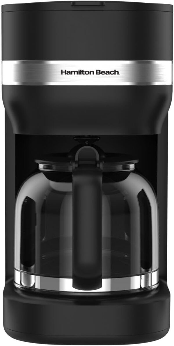 Hamilton Beach Ella Coffee Machine, 1.5L, Filter Coffee Maker, Makes 12 Cups, Removable Washable Filter, Anti-Drip, Water Level Window, 900W - HBC9453MB, Matte Black - Image 2