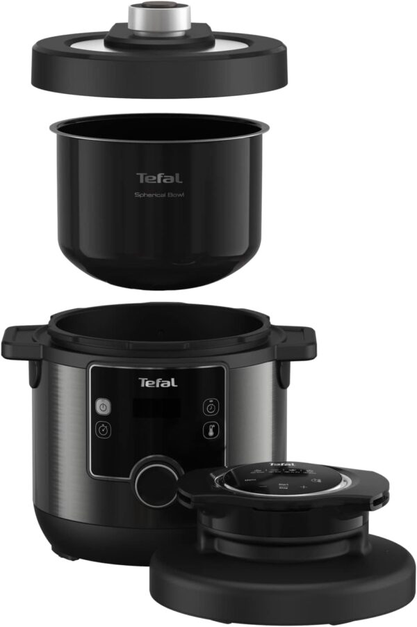 Tefal Turbo Cuisine & Fry, 7.6L Electric Pressure Cooker with Air Fryer lid, programmes inc Fry, Roast, Grill, Slow cooker, Rice cooker, 7.6L, 1200W, Plastic, Black, CY778840 - Image 4