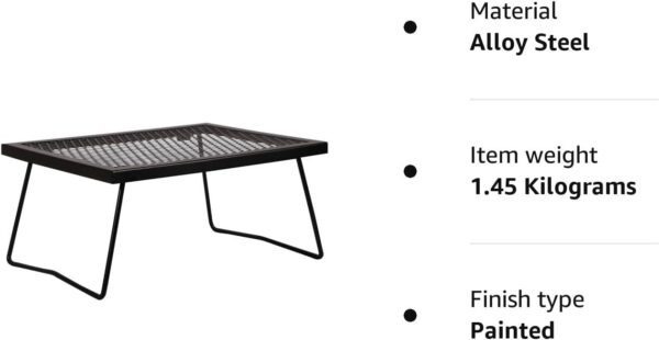 REDCAMP Folding Campfire Grill Grate, Portable Heavy Duty Steel Camp Grill Over Fire for Camping Outdoor Kitchen Cooking BBQ - Image 9