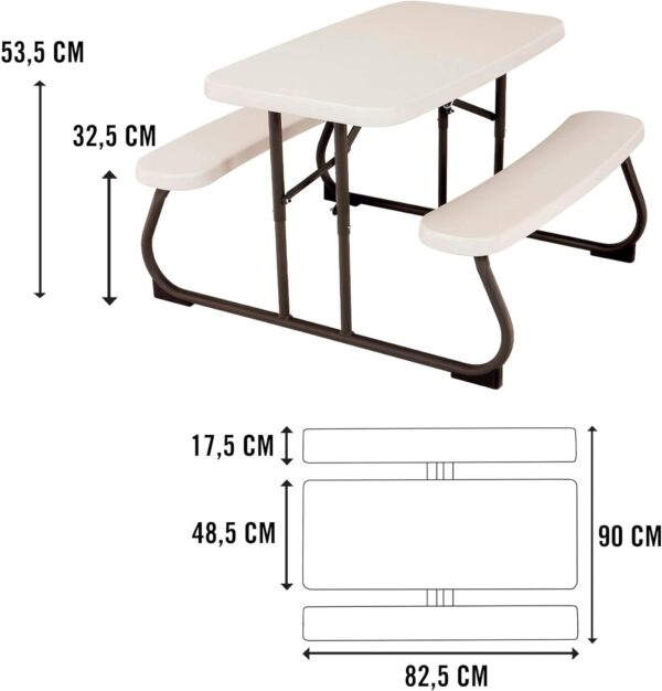 LIFETIME 2.7 ft (0.83 m) Children's Folding Picnic Table - Beige - Image 4