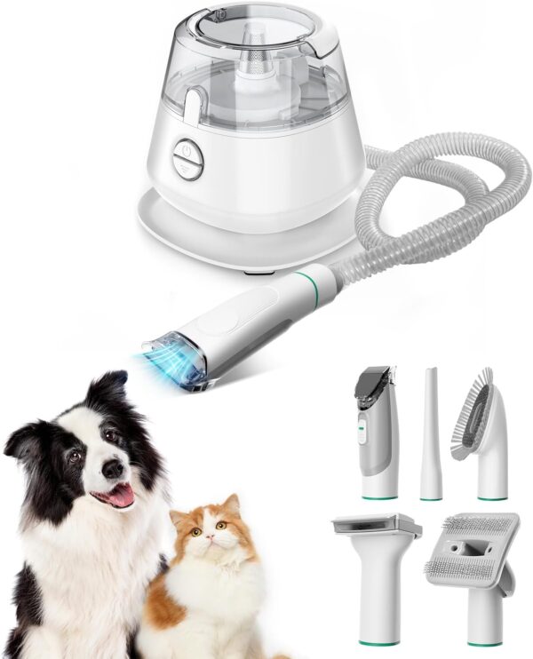 Generic Dog Grooming Kit with Vacuum, Dog Clippers, Suction 99% Pet Hair, Professional Pet Grooming Kit with 5 Proven Tools for Shedding Grooming, Cat Dog Grooming Vacuum Kit, 1.2L - Image 2