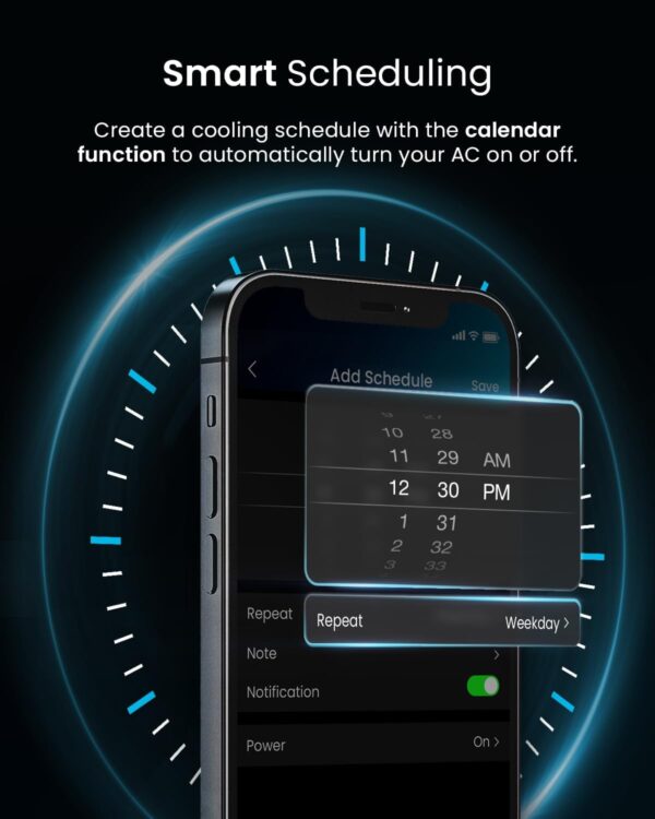Pro Breeze 4-in-1 Portable Air Conditioner 9000 BTU – Smart Home WiFi Compatible - 24 Hour Timer & Window Venting Kit Included. Powerful Air Conditioning Unit with Class A Energy Efficiency Rating - Image 7