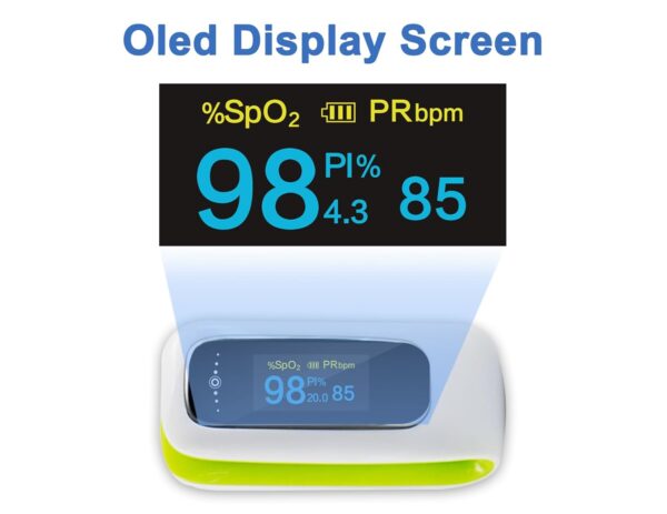 Rechargeable Oxygen Monitor Finger Adults, Bluetooth Pulse Oximeter CE Approved with Heart Rate and Perfusion Index, Free App iOS & Android and OLED Display - Image 7