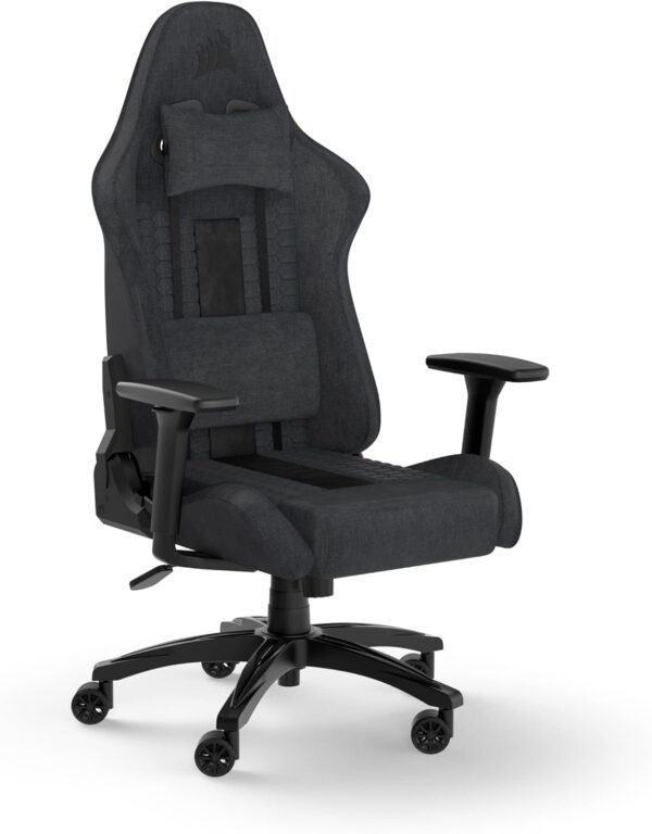 Corsair TC100 Relaxed Fabric Gaming Chair, Nylon, Grey and Black, One Size - Image 2