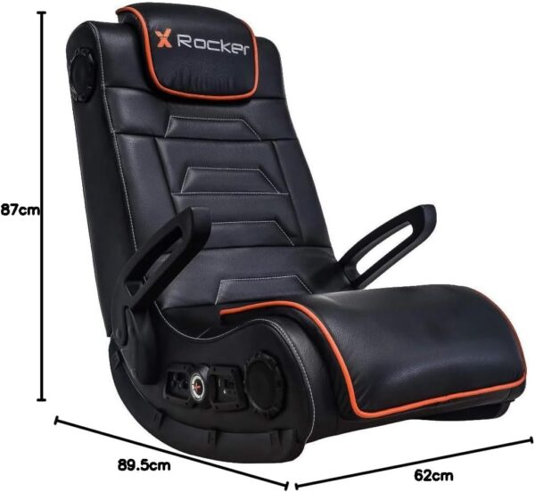 X-Rocker Sentinel Gaming Chair, 4.1 Multi-Stereo Sound Console Gaming Seat with Speakers, Subwoofer and Vibration, Armrests with Faux Leather Wireless Bluetooth for Mobile, Switch, PS4, PS5, XBOX - Image 4