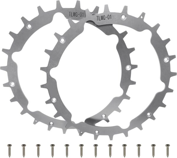 CDIYTOOL Stainless Steel Lawnmower Spikes for Gardena Sileno City Robotic Lawnmowers, 212 mm Robotic Lawnmower Wheel Spikes with 12pcs Screws, Traction Improvement for Gardena Robotic Lawnmower - Image 2