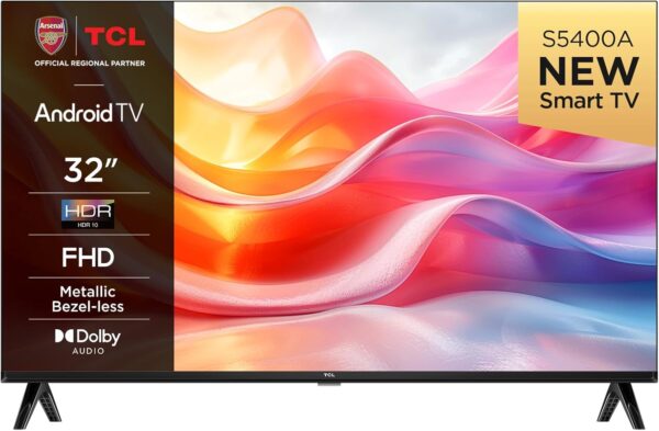 TCL 32S5400AFK 32-inch Television, HDR, FHD, Smart TV Powered by Android TV, Bezeless design (Kids Mode, Dolby Audio, compatible with Google assistant) - Image 2