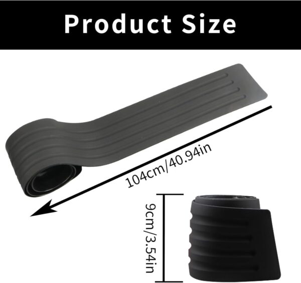 Car Rear Bumper Protector, Rubber Bumper Guard Trunk Guard Cover Flexible for Cars SUV Truck (Black) - Image 3