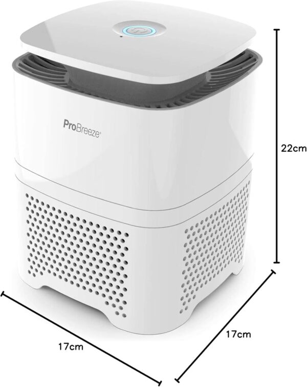 Pro Breeze® Air Purifier for Home, 4-in-1 with Pre, True HEPA & Active Carbon Filter with Negative Ion Generator. Air Cleaner for Home, Office, Allergies, Smoke, Dust, Pollen & Pet Hair - Image 11