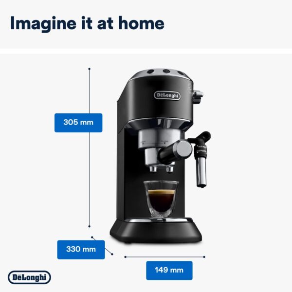 De'Longhi Dedica Style, Traditional Pump Espresso Machine, Coffee and Cappuccino Maker, EC685BK, Black - Image 7