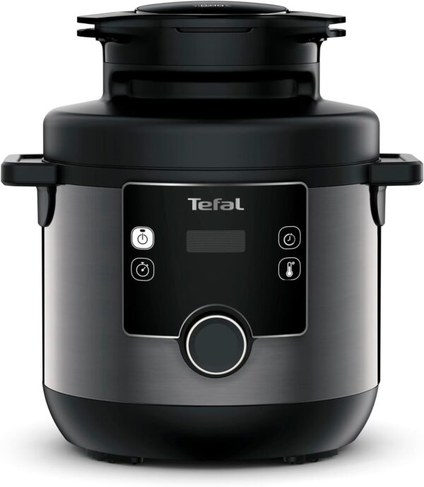 Tefal Turbo Cuisine & Fry, 7.6L Electric Pressure Cooker with Air Fryer lid, programmes inc Fry, Roast, Grill, Slow cooker, Rice cooker, 7.6L, 1200W, Plastic, Black, CY778840 - Image 3