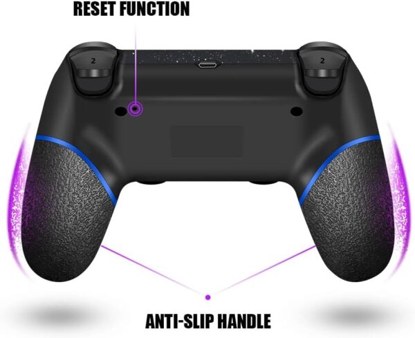 AceGamer[Upgraded Version] Wireless Controller for PS4 Game Compatible with PS4/Pro/PC with Motion Motors and Audio Function,Mini LED Indicator,USB Cable,Anti-Slip (Starry Sky) - Image 6