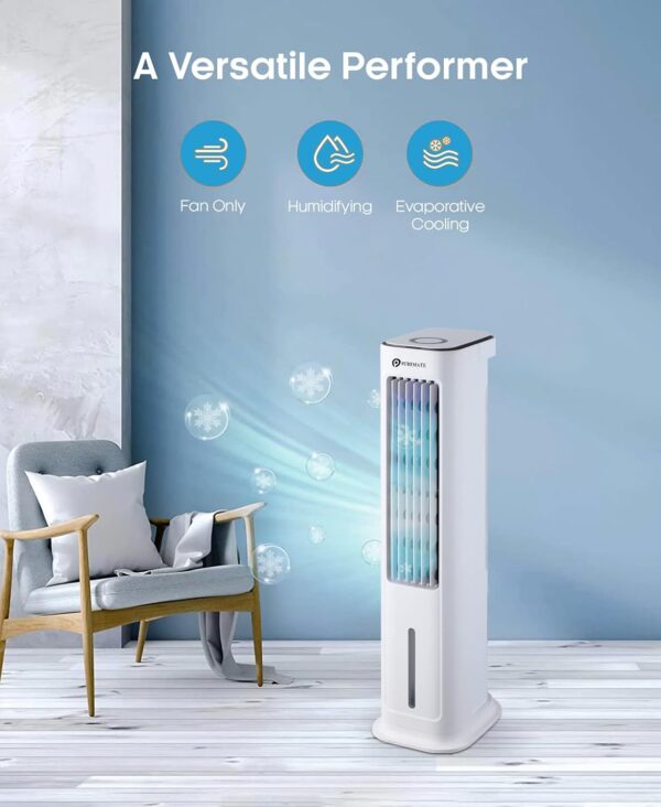 PureMate 6L Portable Air Cooler with 4 Operational Modes & 3 Speeds Cooling Fan, Digital Display, High Powered Evaporative Oscillation Air Cooler with Built in Timer & Remote Control - Image 8