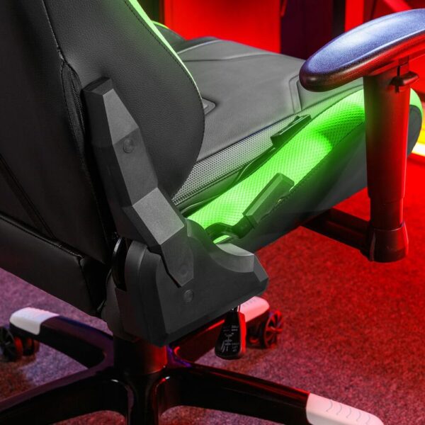 X-Rocker Agility RGB Gaming Chair, Racing Computer Chair with Lights, Swivel Office Chair Ergonomic PC Chair with High Back, Headrest and Lumbar Support Cushion, Height Adjustable and Tiltable - BLACK - Image 6