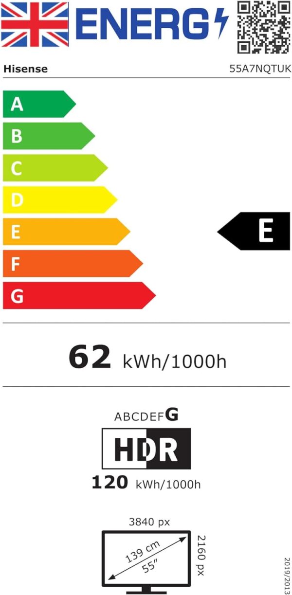 Hisense 55 Inch 4K QLED Smart TV 55A7NQTUK - Quantum Dot Colour, 4K AI Processor, Dolby Vision Atmos, Smooth Motion, Sports Mode, Vidaa OS with Freely, Youtube, Netflix and Disney+ (2024 Model) - Image 16