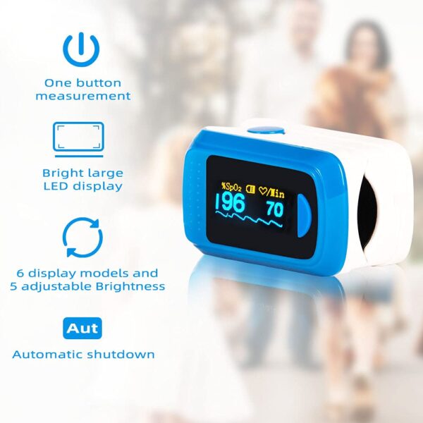 BLT M70CB Fingertip Pulse Oximeter, SpO2 Blood Oxygen Level Saturation Sats Monitor for Adults Meets Medical Standard UK Guidance, Finger Pulse Oximeter CE Approved, Meet NHS Requirement, No Bluetooth - Image 7