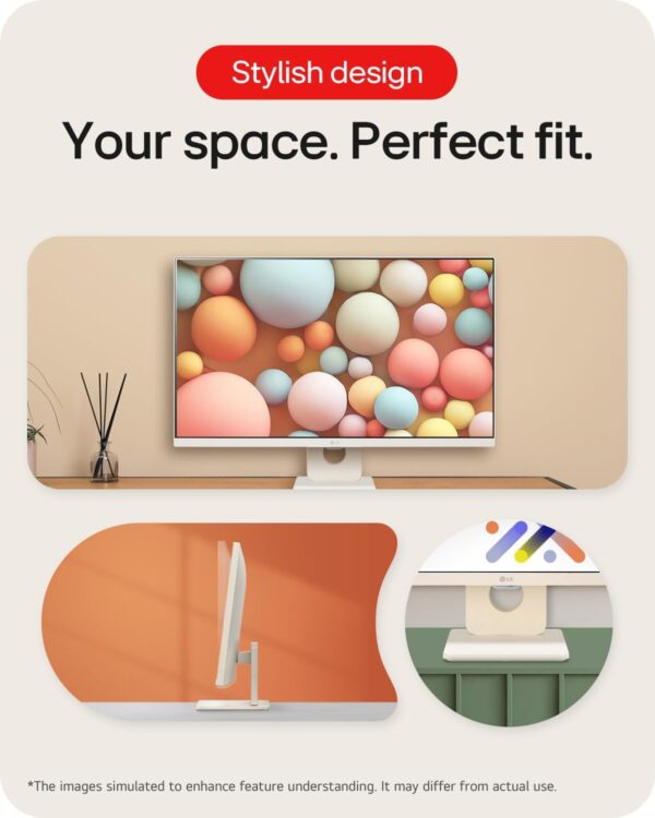 LG MyView Smart Monitor 27SR50F, 27 Inch, Full HD 1080P IPS Panel, Built in Speakers, Wifi & Bluetooth Connectivity, Virtually Borderless, webOS Smart TV Apps with Remote Control, White - Image 8