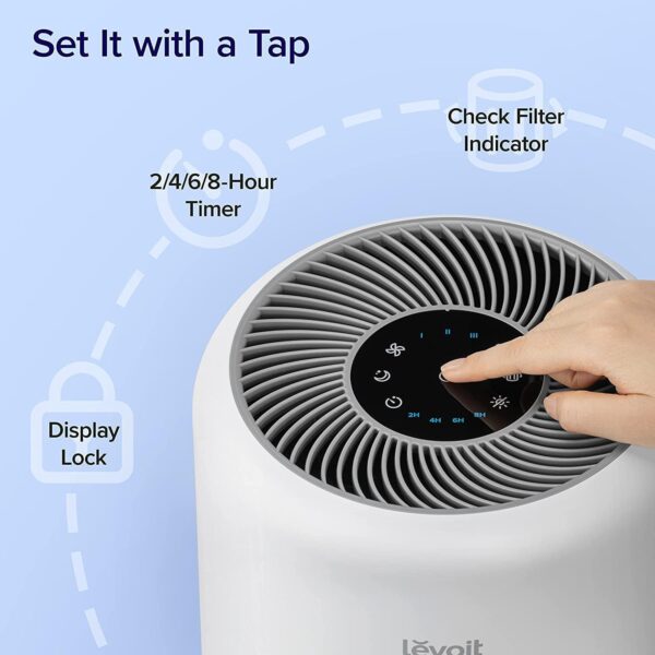 Levoit Air Purifier for Home Bedroom with HEPA & Carbon Air Filters CADR 187 m³/h, 80m², removes Pollen Allergies Dust Smoke, Air Cleaner with Timer, Quiet 24dB Sleep Mode, Air Frenshener, Core 300 - Image 11