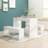YANLD 5 Piece Patio Bistro Set Bistro Dining Table and Chairs Patio Yard Outdoor Furniture Cast Aluminium White Outdoor Furniture - Image 2