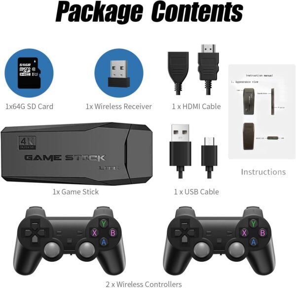 Retro Games Console With Dual 2.4g Wireless Controllers, Revisit Classic Games with Built-in 21000+ Games, Video Game Console, Plug And Play Retro Game Stick for TV, Toys Gifts for Kids Adult - Image 7