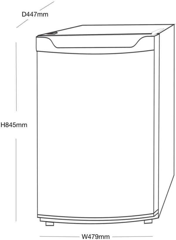 SIA LFS01WH 48cm White Freestanding 91L Under Counter Larder Fridge - Image 5