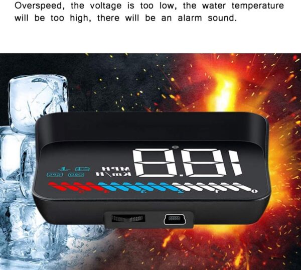 Universal Car HUD Head Up Display, Head-Up Display LED Speedometer Color Projection Speed Warning M7 with GPS OBD Mode - Image 6