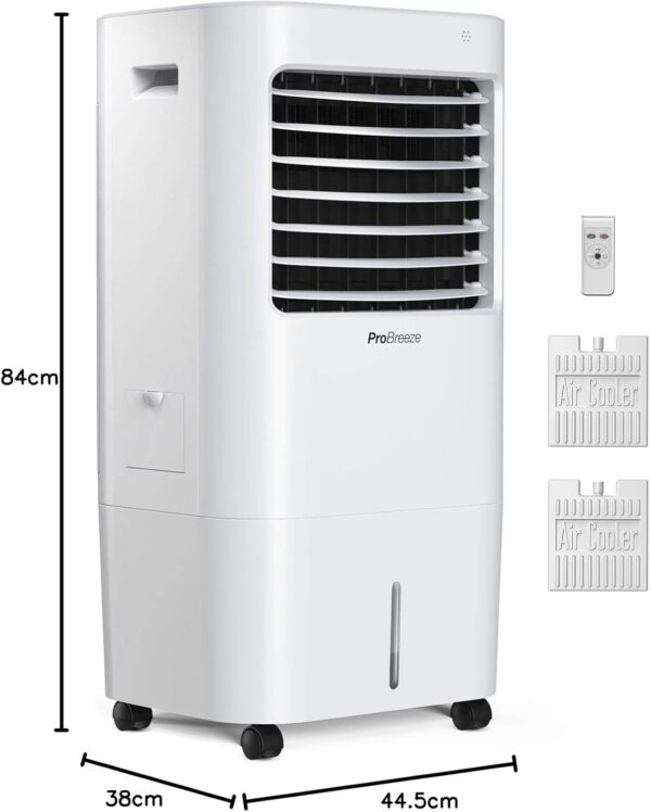 Pro Breeze 4-in-1 Air Cooler with 10 Litre Capacity, Remote Control, 3 Fan Speeds & LED Display. Powerful Evaporative Air Cooler with Built-in 7.5 Hour Timer & Automatic Oscillation for Home & Office - Image 11