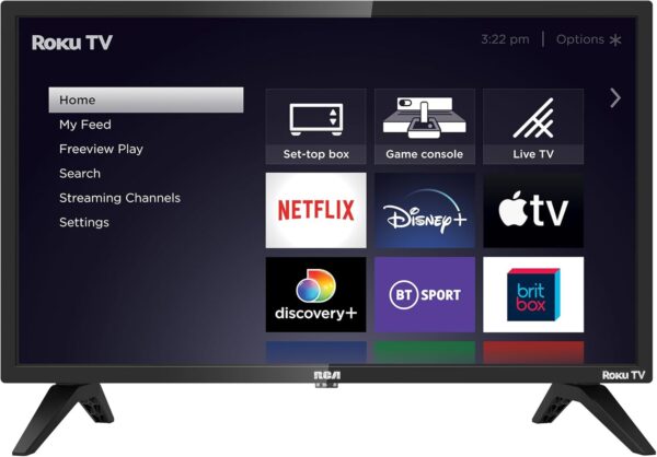 RCA Roku TV 24" Smart TV, 24 Inch HD TV with Apple TV+ BBC Netflix Freeview, DVB-T2/T Dolby Audio 3 x HDMI 1 x USB Port, Ideal Large Screen TV for Small Lounge or Kitchen - Image 2