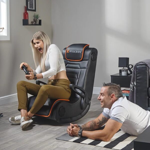 X-Rocker Sentinel Gaming Chair, 4.1 Multi-Stereo Sound Console Gaming Seat with Speakers, Subwoofer and Vibration, Armrests with Faux Leather Wireless Bluetooth for Mobile, Switch, PS4, PS5, XBOX - Image 3