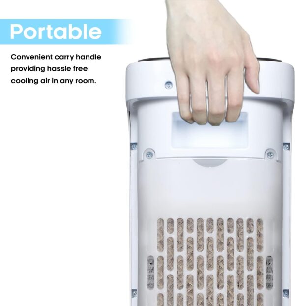 PureMate 6L Portable Air Cooler with 4 Operational Modes & 3 Speeds Cooling Fan, Digital Display, High Powered Evaporative Oscillation Air Cooler with Built in Timer & Remote Control - Image 10