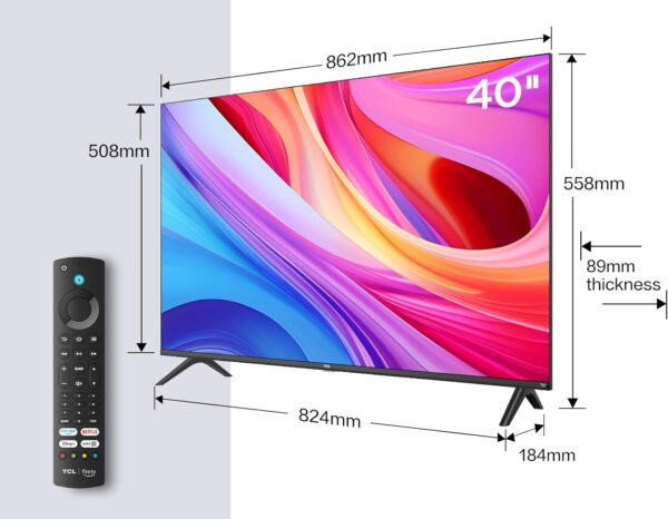 TCL 40SF540K 40-inch FHD Smart Television - HDR & HLG-Dolby Audio-DTS Virtual X/DTS-HD-Metal Bezel-less-Dual-band Wifi 5-with Fire OS 7 system - Image 3