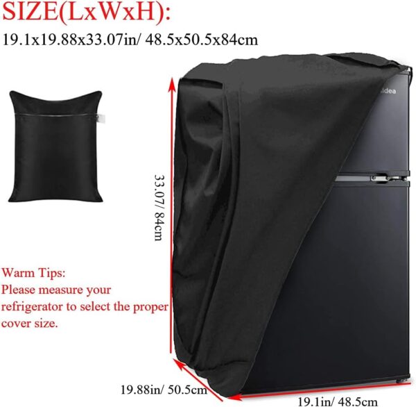 BOSKING Mini Refrigerator Cover Compatible with RCA RFR322-B RFR322 3.2 Cu Ft Single Door Mini Fridge, Waterproof Dustproof Mini Fridge Freezer Cover Protector Refrigerator Dust Covers - Image 7